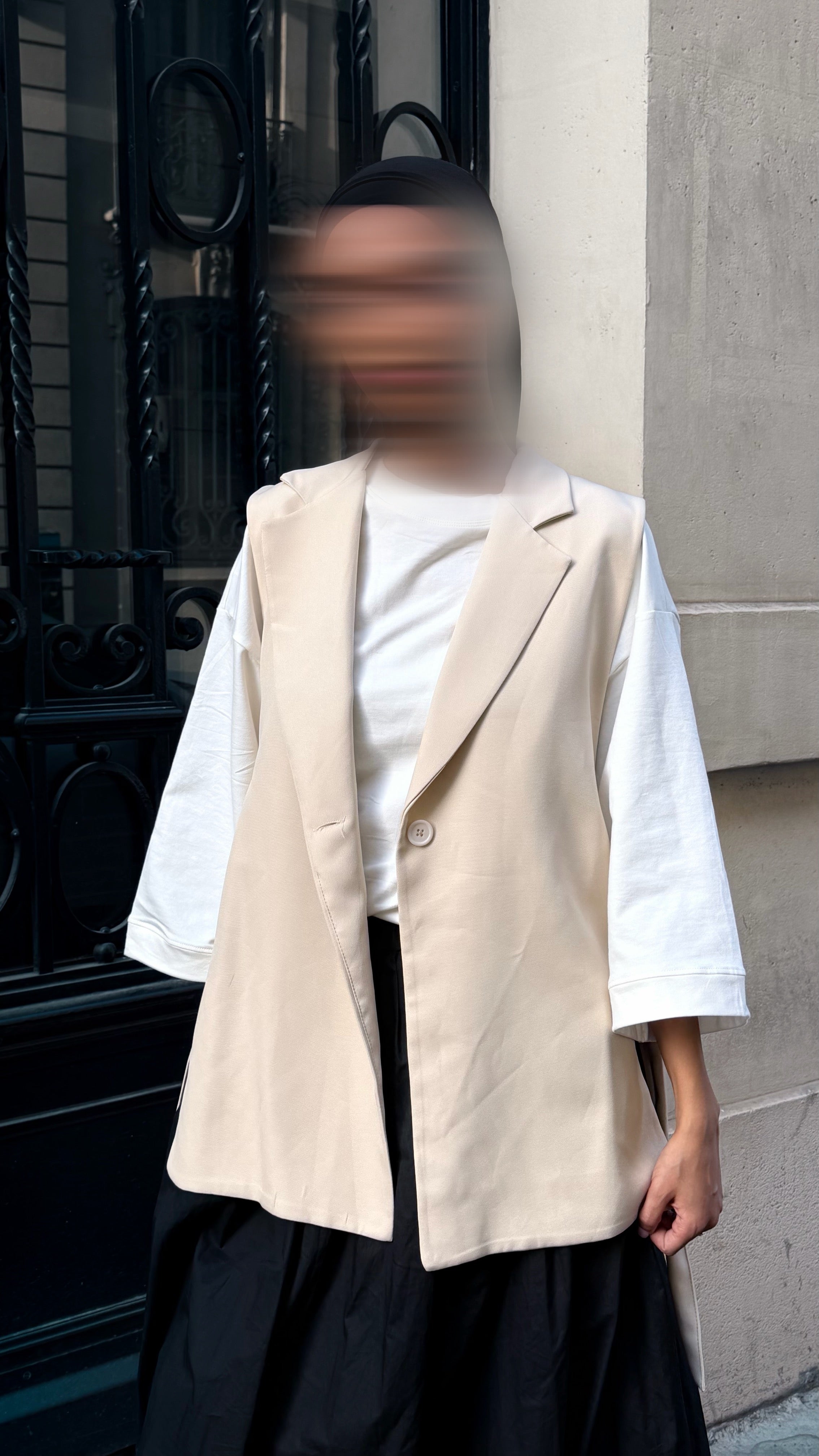 Blazer sans manche - Beige